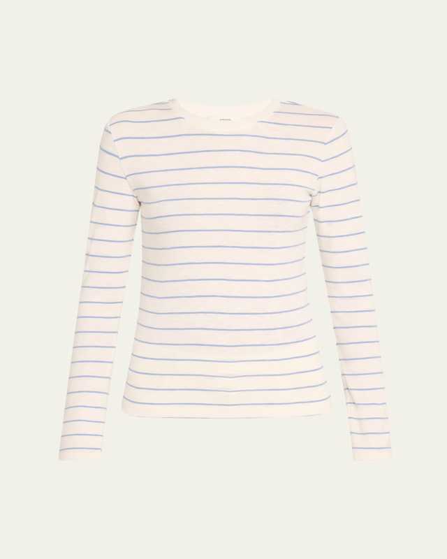 Striped Long-Sleeve Crewneck T-Shirt